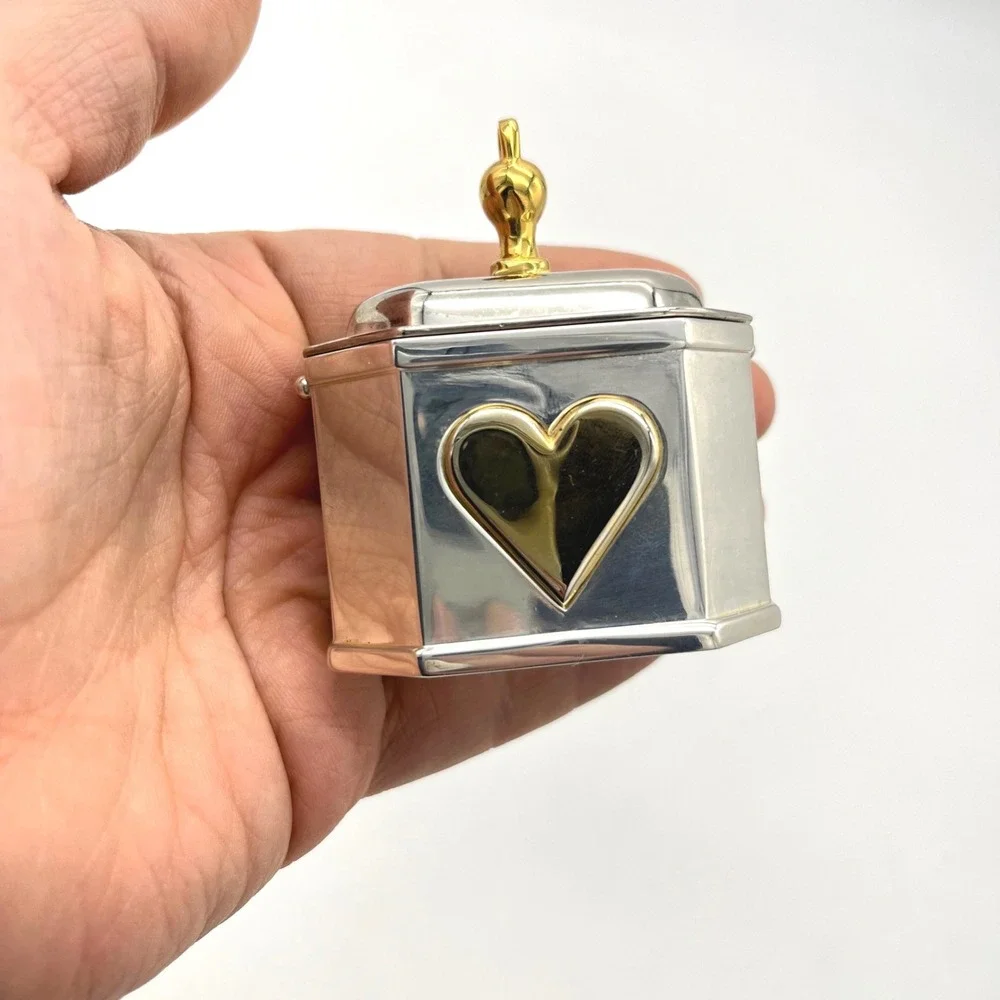 Lenox‎ Kirk Stieff Williamsburg Mini Heart Box Ornament Silverplated 6184451